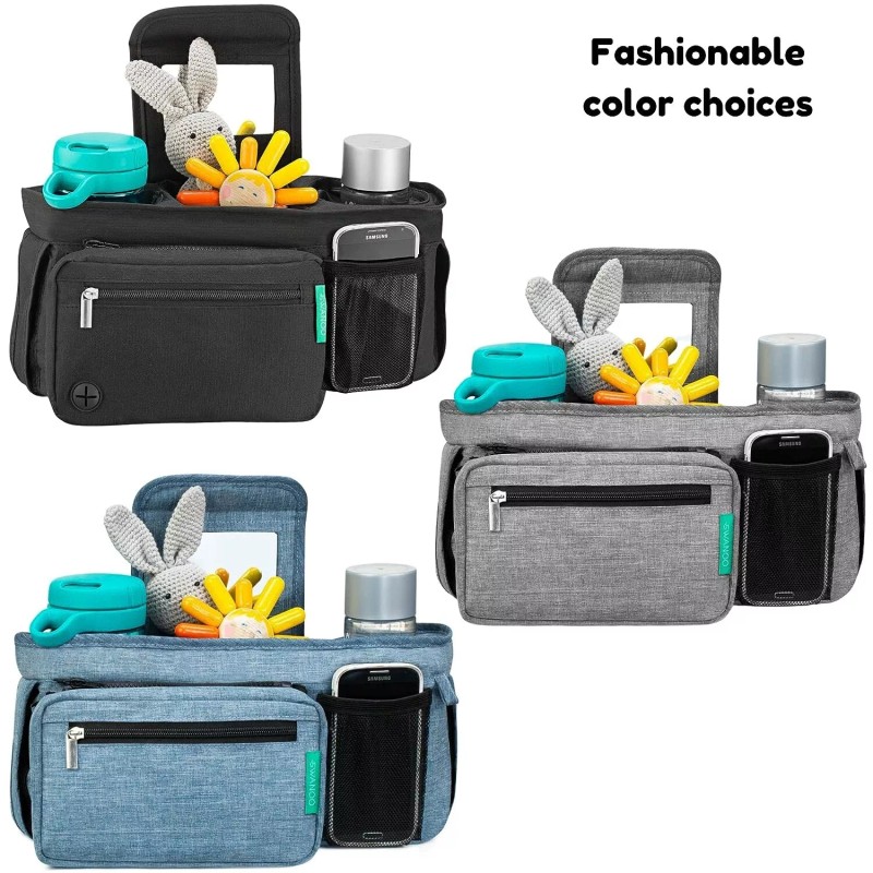 Swanoo Stroller Organizer with Non Slip Straps Stroller Caddy, Cup