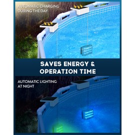 Vangue Solar Pool Lights, Solar Powered LED Pool Lights with IP68 Waterproof, 16 Colors, 7 Brightness Levels, and Timer for Swimming Pool, Pond, Inground and Above Ground Pools