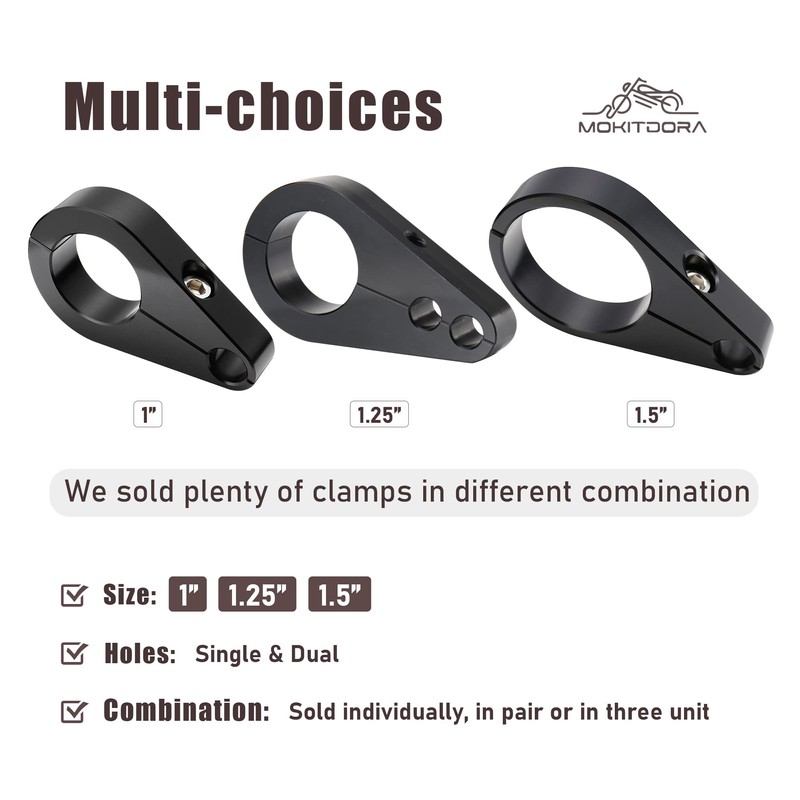 MoKitDora 1" Handlebar or Frame Mount Clutch Throttle Cable Clamp