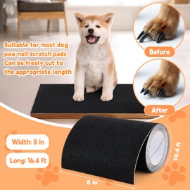 Aliceset Pet Nail Self Adhesive Replacement Emery Paper Fits Dog Scratch Pad Dog Nail Board Sandpaper Cat Litter Box DIY for Pet to Scratch Alternatives(8 in X 16ft)
