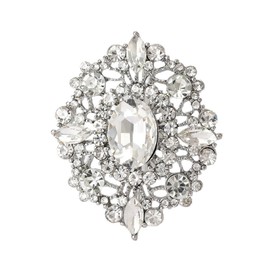 Crystal Rhinestone Brooch for Women Silver Brooch Pins for Women Clear Rhinestone Jewelry Pins for DIY Bridal Wedding Bouquet