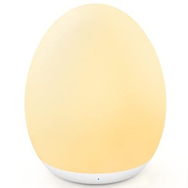 MediAcous Night Light for Kids, 7 Colors Changing Egg Light for Nursery | Stepless Dimming, Soft Silicone Touch Night Lamp with 1 Hour Timer, Recharge