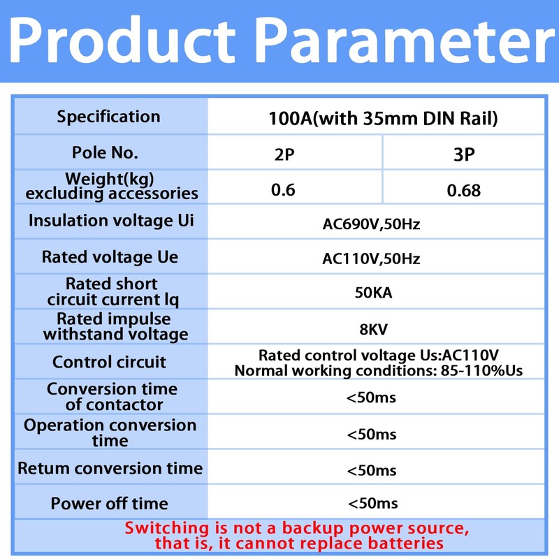 XINTAIHELE Mini ATS Automatic Transfer Switch Dual Power Changeover Switch