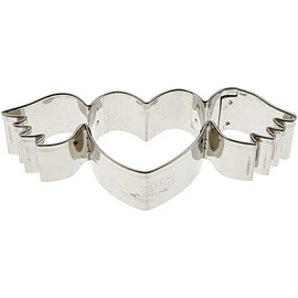 Staedter Flying Heart Shape Embossing Stainless Steel Cookie Cutter, 9 cm, Silver, 30 x 30 x 30 cm