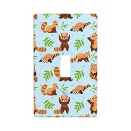 Red Panda Light Switch Cover Plates Single Toggle Wall Plate, Decorative 1-Gang Lightswitch Cover