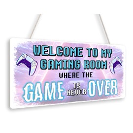 Beenanas Welcome to My Gaming Room Gamer Door Sign Plaque