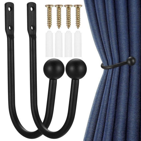 XxinXrong 2 Pieces of Black Curtain retainers, Curtain Straps for