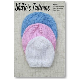 Knitting Pattern for Preemie Baby Hats, Circular or Straight Instructions, Sizes are Tiny, Premature and Newborn, Made in Double Knitting Yarn, 3 Sizes, Baby Hat Knitting Pattern, KP570