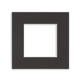 8x8 Mat Bevel Cut for 4x4 Photos - Precut Black Square Shaped Photo Mat Board Opening - Acid Free Matte to Protect Your Pictures - Bevel Cut for Family Photos, Pack of 1 Matboard