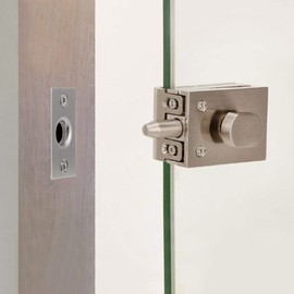 Glass Door Lock, Stainless Steel Glass Door Lock, Floor Latch Lock Bolt, Floor Lock, Glass Door Bolt Lock, Rotary Knob for Home, Hotel, Bathroom