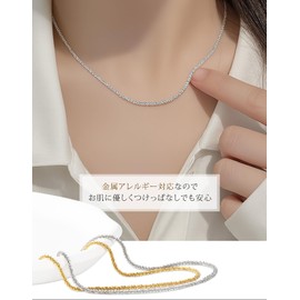 GREG Women's Necklace, Hypoallergenic, Surgical Stainless Steel, Nickel Free, K18GP, 18K Gold Coating