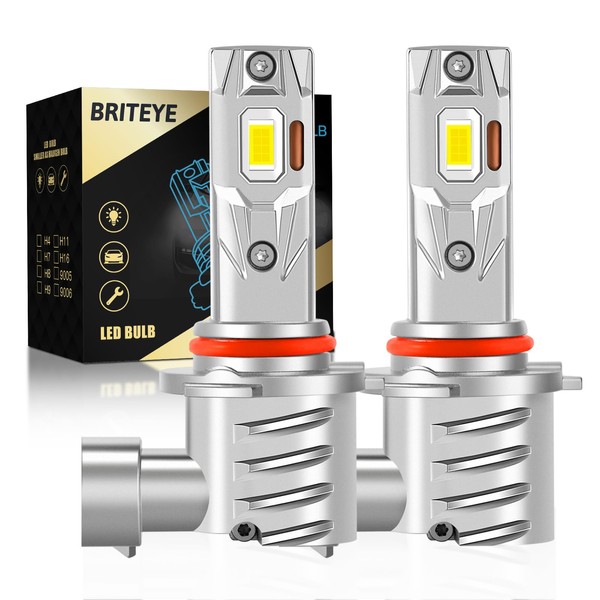 Briteye HB3 LED Headlight, Vehicle Inspection Compatible, 6500K, White, Fanless,