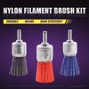 Swpeet 3Pcs 1Inch 25mm Nylon Filament Abrasive Wire Brush End