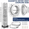 Magnetic Dryer Vent Coupling Kit, Quick Connect Aluminium Alloy DV180