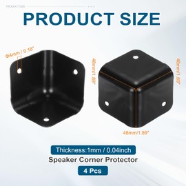 MECCANIXITY 4 Pcs Speaker Cabinet Corners Protector 48x48x48mm Metal Stackable Guard Wrap Angle Case Edge Box Protection for Stage DJ Audio Sound Case
