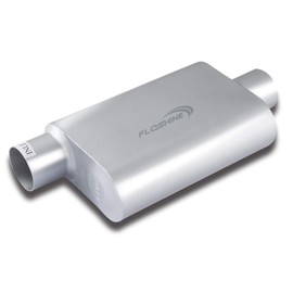 Floshine Universal Mufflers Dual Chamber 3" offset inlet (ID) 3" center outlet (ID) Performance Automotive Muffler Exhaust FH43041