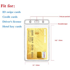 KINGSUM 3 Pack Lanyard with ID Holder Sets - Flat ID Lanyard with Retractable Badge Reel & Heavy Duty Clear Vertical ID Card Name Badge Holder (Black,3 Pack)