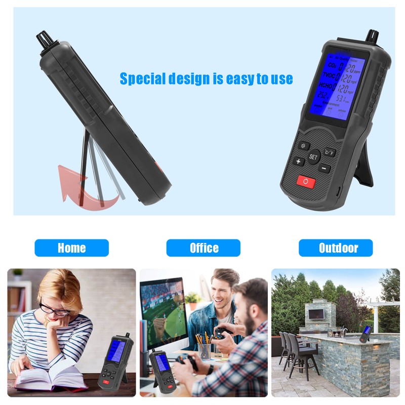 Multifunctional Air Quality Tester CO2 TVOC Meter Temperature Humidity Measuring