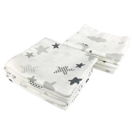 Spit-Up Muslin Cloths, Baby Nappies, Cotton, 80 x 70 cm, Oeko-Tex, Pack of 10