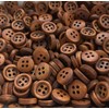 Beads 'n' Bits 10 Small Natural Brown Wooden Buttons 11mm