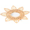 Rattan Innovative Art Decoration Makeup Mirror Retro Dressing Bathroom Wall