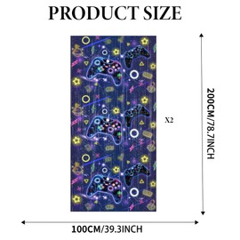 Wasise Gaming Birthday Decorations - 2pcs Gaming Birthday Party Decorations, Video Game Decoration, Gamer Theme Party Backdrop, Room Decorer, Tinsel Foil Fringe Curtains, Photo Booth Prop