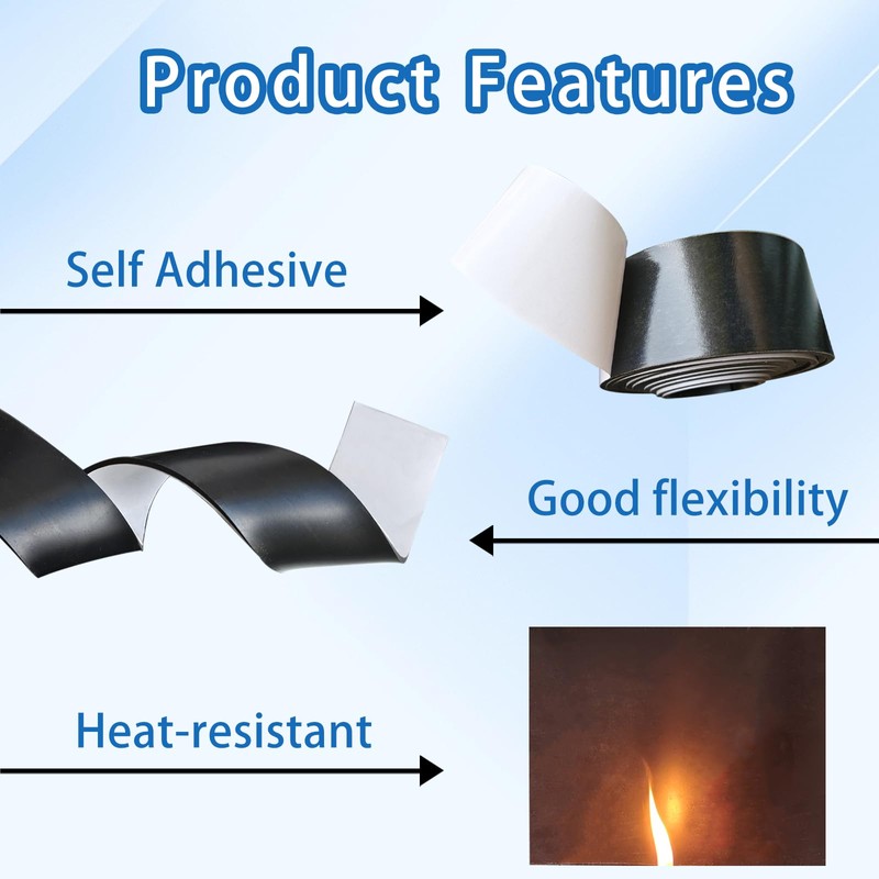 Black Adhesive Rubber Strip, 1/8 (.125)" Thick X 2" Wide