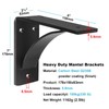 MOUNTAIN_ARK 2 Pack Heavy Duty Steel Mantel Brackets, 7" x