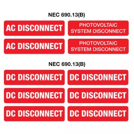 Thermal ID Tech Solar Warning Labels - NEC690.13(B)  3 labels