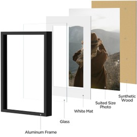 eletecpro Aluminum Gallery Wall Frame Set of 10, Including 2Pcs 8x10, 4Pcs 5x7, 4Pcs 4x6 Photo Frames for Wall or Tabletop Display, Multiple Sizes Picture Frames Collage Wall Decor, Black