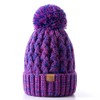 PAGE ONE Womens Winter Ribbed Beanie Crossed Cap Chunky Cable