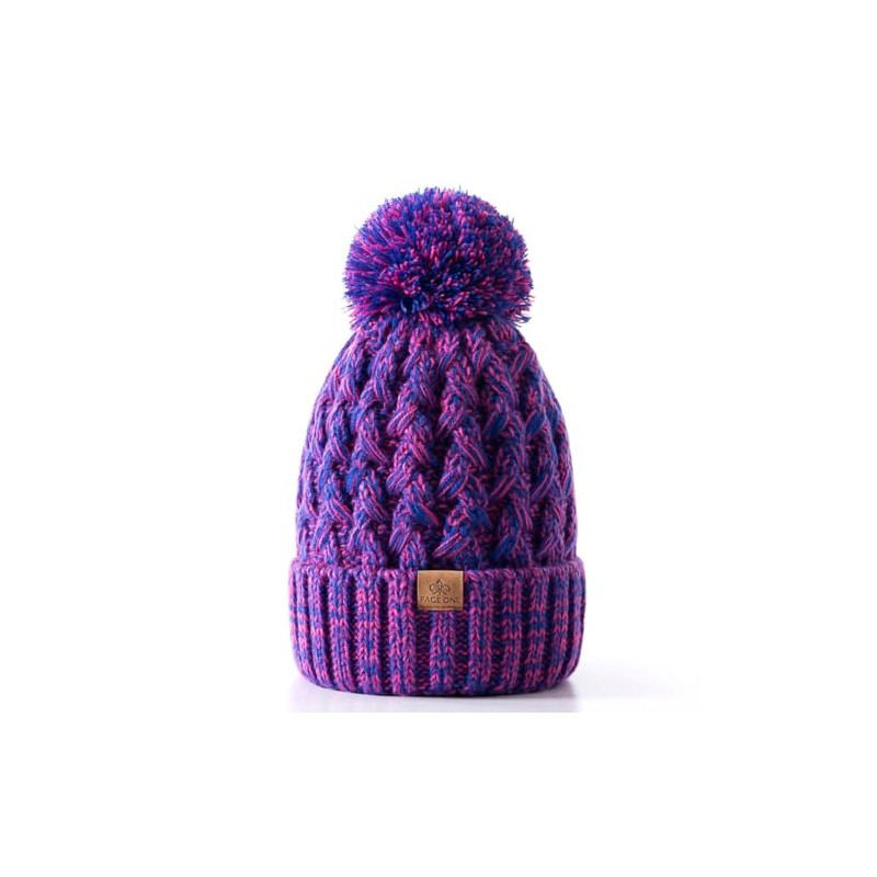 PAGE ONE Womens Winter Ribbed Beanie Crossed Cap Chunky Cable