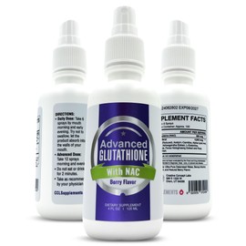 CCL Advanced Glutathione Spray & NAC Supplement, Liquid Glutathione Sublingual, N-Acetyl-cysteine Antioxidant Spray Supports Immune Health - Fresh Flavor, Non-GMO, Vegan, Gluten-Free (4 Fl Oz)
