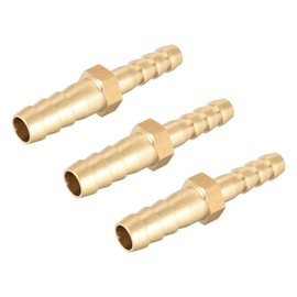 sourcing map Brass Reducer Barb Hose Connection Adapter for Hose ID 8 mm to 6 mm (Pack of 3)