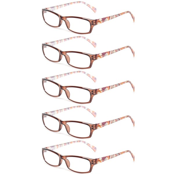 Reading Glasses 5 Pairs Fashion Ladies Readers Spring Hinge with