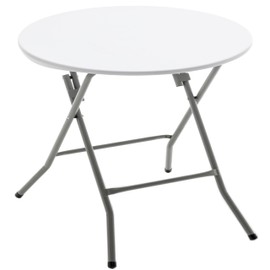 BTEXPERT 2 Foot Indoor Outdoor White Round Folding Table Commercial Portable for Backyard Patio Coffee Dining Wedding Party Event Home Kitchen Banquet Card