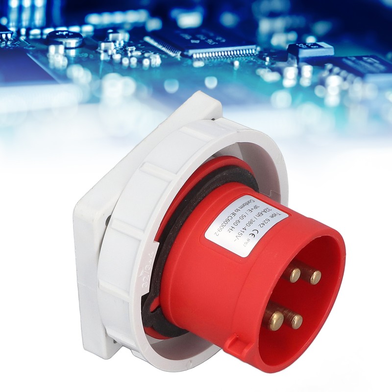 Waterproof Industrial Socket Nylon Brass 4 Pin Aviation Power Connector