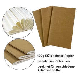 UNIQUE HM&LN Travelers Notebook Calendar Jan 2025 - Jun 2026, Travelers Notebook Inserts, Monthly Calendar Weekly Planner Notebook, 1 Week 2 Pages, Regular TN Journal, 21 x 11 cm, Pack of 3