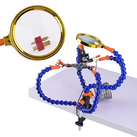 Hsthe Sea Soldering Helping Hand Pcb Holder with Adjustable Vise Clip and Magnifiers for Electronics Repair DIY Arts Craft Hobby Soldering Aid