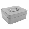 Small Locking Cash Box Portable Double Layers Safe Metal Money