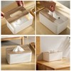 WOUMON Tissue Box with Bamboo Top, Rectangular, Plastic, 21 *