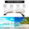 SORVINO Rimless Rectangle Sunglasses for Women Men Trendy Fashion Sheer