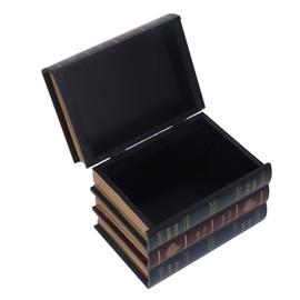 HERCHR Decorative Book Box, Vintage Storage Box for Fake Books in European Style, Book-shaped Jewellery Storage Box, Artificial Book, Safe for Home Decoration (S)