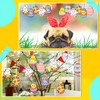 Pack of 24 wooden Easter pendants, 8 Easter decorations, wood,