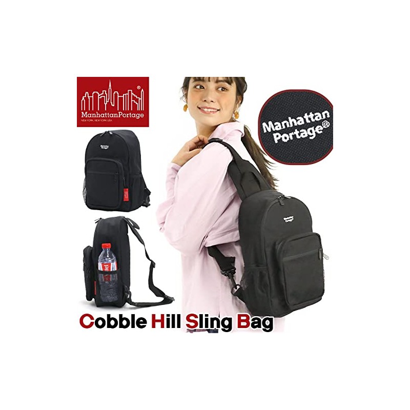Manhattan Portage Genuine Cobble Hill Sling Bag, Black, Black