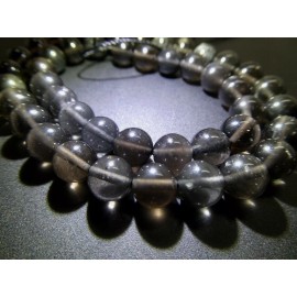 Indonesia Black Tektite Agni Manitite Natural Round 8.5mm Bead Strand 15"