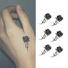 Oottati Small Cute Temporary Tattoo Hand Black Roses (Set of