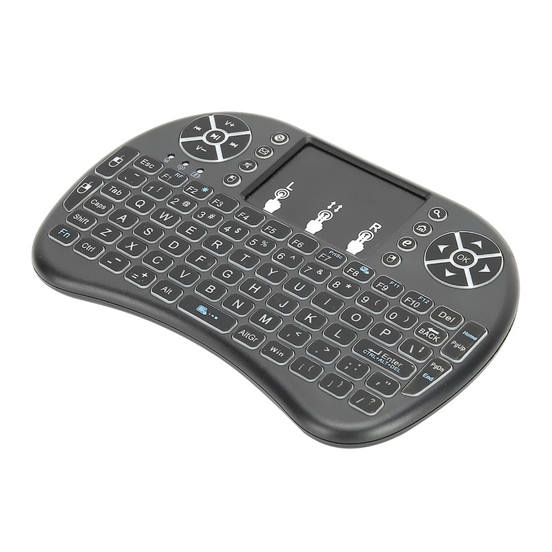 Mini Wireless Keyboard Backlit Black 2.4G RF 10-Meter Working Distance