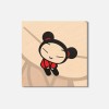 Unbranded Pucca Cartoon 4'' X 4'' Square Wooden Coaster