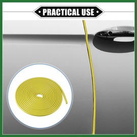 Motoforti Car Door Edge Guard, 16.4ft U Shape Rubber Trim Universal Yellow Long-lasting